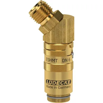 Hadicová spojka ESHMT 14 AL45AB (rychlospojka ESHMT G1/4" vnější 45°, ventil, DN6, zámek, mosaz)