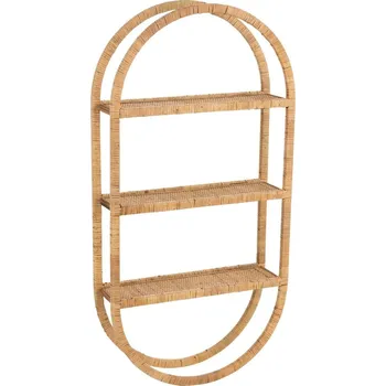 police Nástěnná oválná ratanová polička Rattan Boom - 56*20*110cm