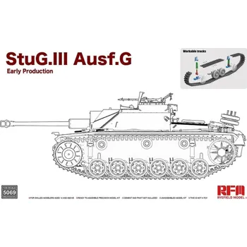 Plastikový model Ryefield model 1/35 StuG III Ausf. G early with Workable tracks