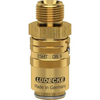 Příslušenství pro vzduchotechniku ESHT 38 ALAB (rychlospojka ESHT G3/8" vnější, ventil, DN9, zámek, mosaz)