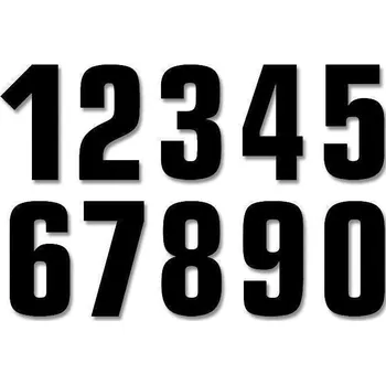 Samolepicí dekorace na vozidlo BLACKBIRD startovní číslo 13cm x 7cm jednoduché, barva černá, číslo 8 (3 ks)