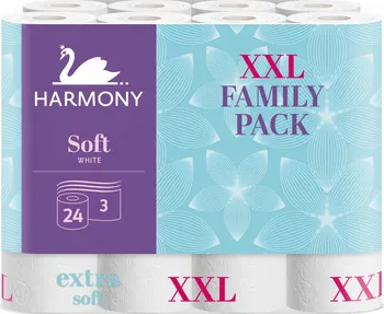 Toaletní papír Harmony Soft White 3vrstvý 24 ks