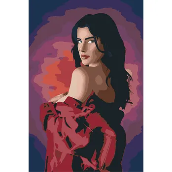 Malování podle čísel - Žena v košili Velikost: 40x60cm, Rámování: Pouze srolované plátno