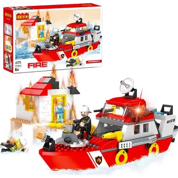 ostatní stavebnice COGO stavebnice Hasiči - Hasičský člun zásah u požáru kompatibilní 411 dílů