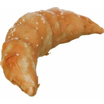 Pamlsek pro psa Denta Fun Chicken Croissant, rohlík z buvolí kůže v kuřecím mase 11 cm, 80g