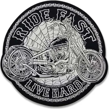 Nášivka Moto nášivka Ride Fast Spider Web XXL na záda 23cm