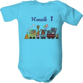 Kojenecký body Dětské body s potiskem Dětské body - Narozeninový veselý vláček ZOO dětské