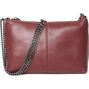 Kabelka Dámská malá kožená kabelka na rameno/do ruky/crossbody Vera Pelle no. 32 tmavěčervená | KabelkyproVas.cz