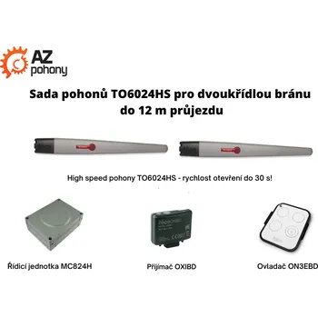 Stavebniny TO6024HS kit - sada pohonu TO6024HS pro dvoukřídlou bránu do 12 m průjezdu