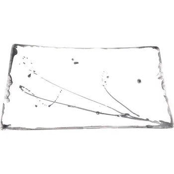 Tác Edako keramický, bílý s kaňkami 28 cm x 15,5 cm x 3 cm