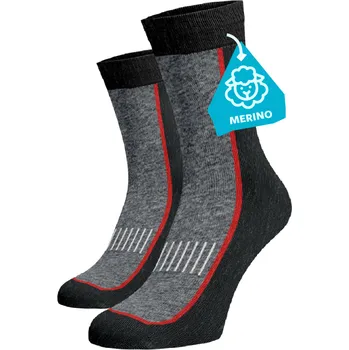 Dámské termo ponožky Hrubé hřejivé ponožky MERINO Tmavě šedá Vlna (Merino) 35-38