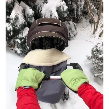 Rukávník Kaarsgaren Zelené rukavice na kočárek biobavlna