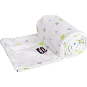 Dětská deka Kaarsgaren Letní deka 70x100cm z biobavlny hvězdičky na bílé