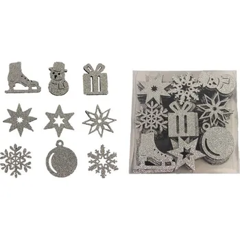 DEKORACE - flísová přízdoba, 1ks - stříbrná Kusy: 1 kus