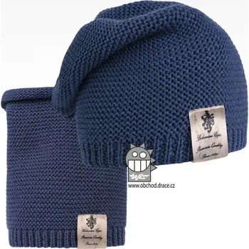 Čepice Čepice pletená a nákrčník Dráče - Colors set 18, modrá Barva: Modrá, Velikost: 48-50