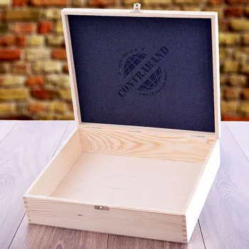 Dárkový potravinový koš Dřevěná dárková krabice MAXI 36x30 cm - Prázdná dárková truhla Standardní víko