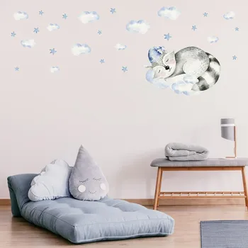 Samolepící dekorace LuxusniObrazy.cz Samolepky na zeď – Míval na obláčku