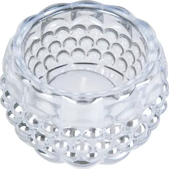 Svícen Svícen skleněný na svíčku Sparkle Dots 6 cm stříbrný Present Time (Barva-stříbrná)