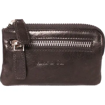 Luxusní kožená hladká černá klíčenka Alex&Co (Gianni Conti) no. 073