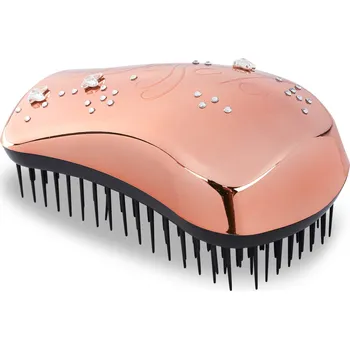 Rozčesávací kartáč na vlasy Dessata Original Maxi Swarovski Rose Gold Butterfly - růžovo-zlatý (31139) + dárek zdarma