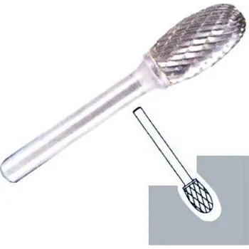 Příslušenství k frézce Fréza z tvrdokovu Klingspor HF100E Průměr (mm): 9,6, Výška (mm): 16, Celková délka (mm): 60, Průměr stopky (mm): 6, Ozubení: 6