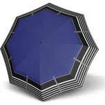 Tmavě modrý pruhovaný skládací plně automatický dámský deštník Amiyah