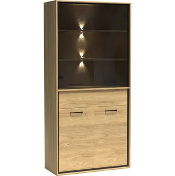 Knihovna Mediolan - vitrína M3 - natural hikora