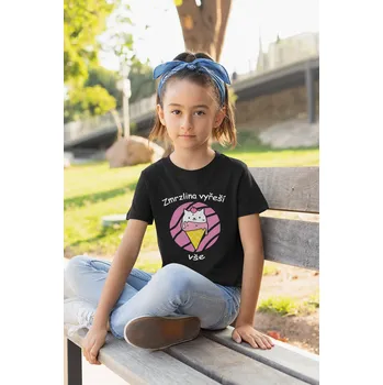 Dívčí tričko Dívčí tričko Zmrzlina vyřeší vše Barva: Černá, Velikost: 110