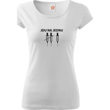 trend-design.cz Dámské tričko JDU NA JEDNU - vtipné Barva textilu: Bílá, Velikost oblečení: 3XL