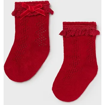 Dětská móda Dívčí podkolenky s mašlí Mayoral 9427 červené Rozměr: 18 měsíců