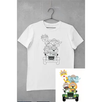 Dětské tričko vymaluj si Safari zvířátka Velikost: 122