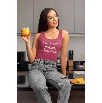 Dámské tílko Vím, že jsem pěkná Barva: Purpurová, Velikost: S