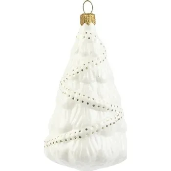 Vánoční ozdoba Glassor Vánoční stromek 10 cm bílý