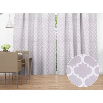 ubrus Bavlněný závěs Sandra SA-188 Šedé Maroko 150x140 cm