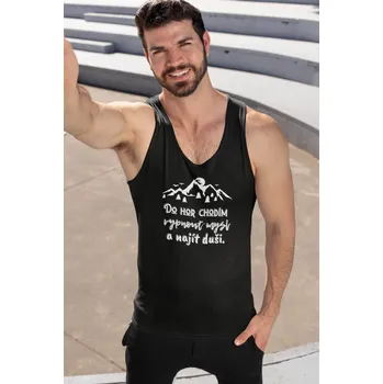 Pánské tílko Pánské tílko Do hor chodím Barva: Černá, Velikost: S