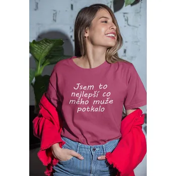 Dámské tričko Dámské tričko Jsem to nejlepší co mého muže potkalo Barva: Purpurová, Velikost: 2XL