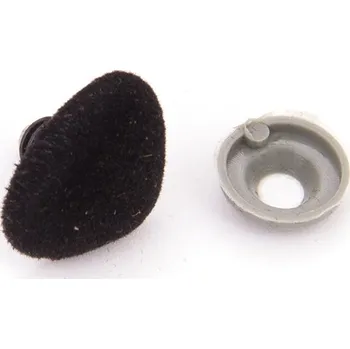 Čumáček plyšový 10 x 12 mm, černý + pojistka
