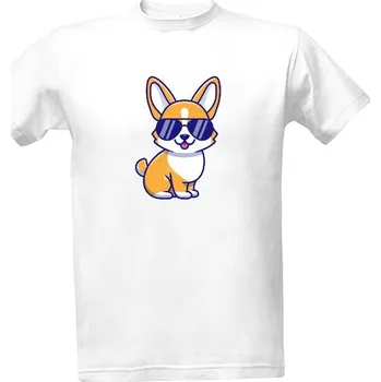 Pánská móda Tričko s potiskem Corgi brýle pánské
