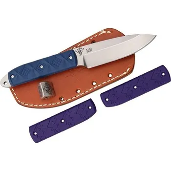 Sebeobrana KA-BAR® Nůž s pevnou čepelí "Boss" KA-BAR®, Barva: Modrá, Varianta: Šedá čepel - Stone Wash