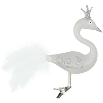 Vánoční ozdoba Glassor Labuť 12 cm bílá