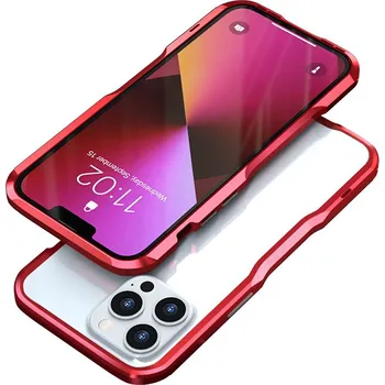 Pouzdro na mobilní telefon Rámeček / bumper LUPHIE pro Apple iPhone 13 / 13 Pro - hliníkový - červený