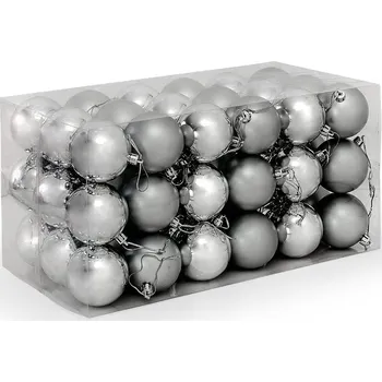 Vánoční dekorace Goleto Vánoční ozdoby sada 54 kusů stříbrné
