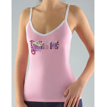 Gina Výhodné balení 5 kusů - Košilka s úzkými ramínky , tisk 18031P Barva/Velikost: cukrová / S/M