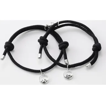 Náramek B-TOP Magnetické párové náramky s přívěsky černá