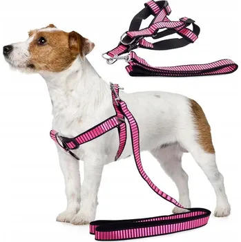 Vodítko pro psa Verk 19129_R Nylonový postroj s vodítkem 125 x 2,5 cm - růžový