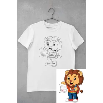 Dívčí tričko Dětské triko vymaluj si Lev Velikost: 158