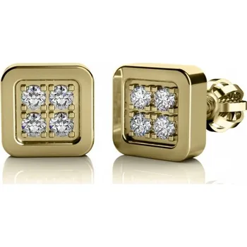 Náušnice Couple, Náušnice Cuba ze žlutého zlata a zirkonů, 585-68-3-0465.0Z00.0.00.001.04