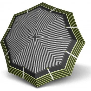 Deštník Zelený pruhovaný skládací plně automatický dámský deštník Amiyah