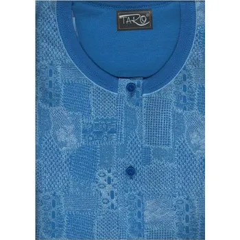 Pánské pyžamo Taro, pánská noční košile 008-Filip, dlouhý rukáv, modrá, vel. L