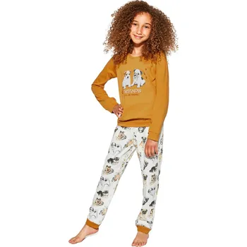 Chlapecké pyžamo Dívčí pyžamo 594/145 Dogs - CORNETTE oranžová 110/116